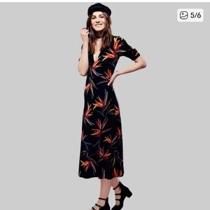 FREE PEOPLE BIRDS OF PARADISE MIDI DRESS